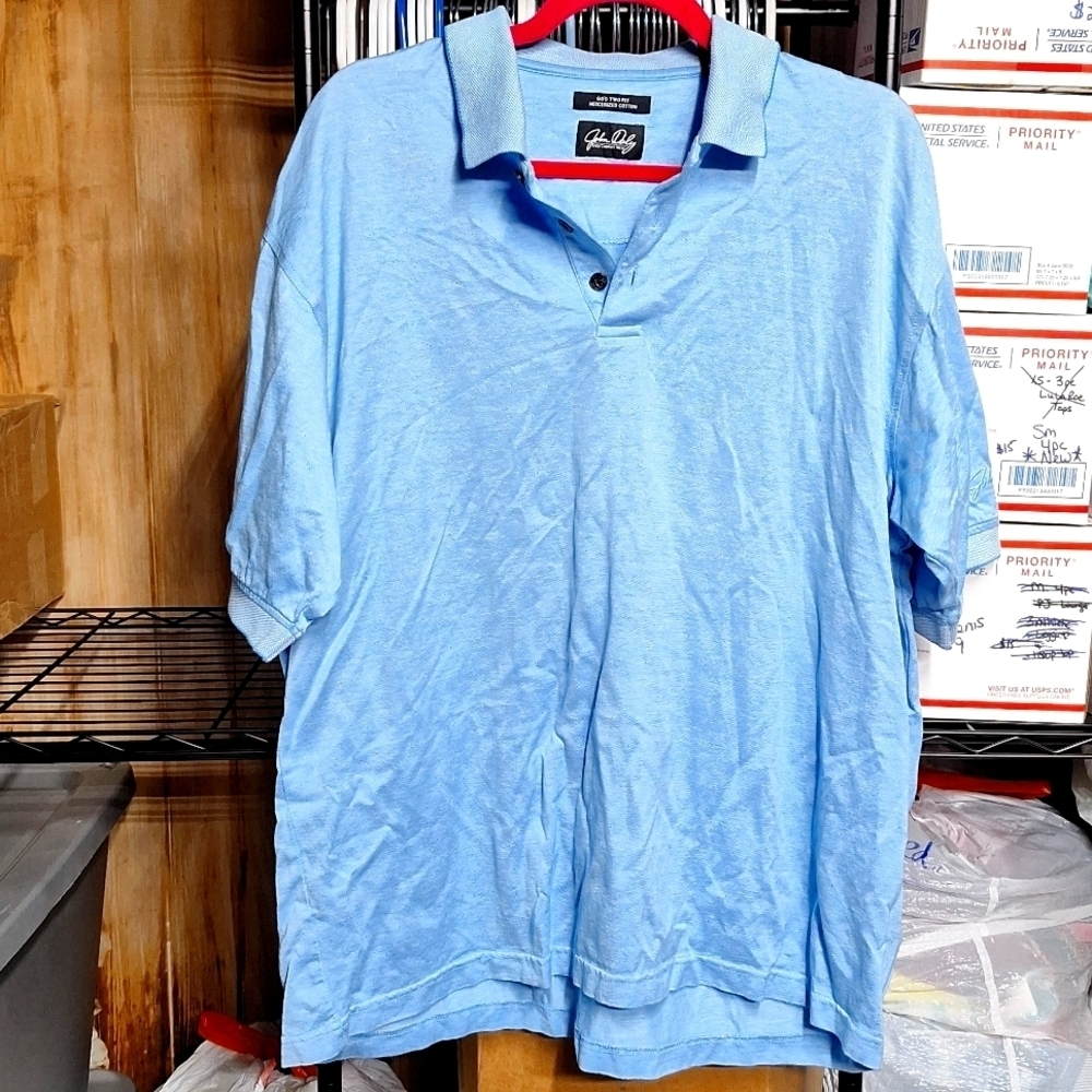JOHN DALY BLUE POLO MEN'S SHIRT XL